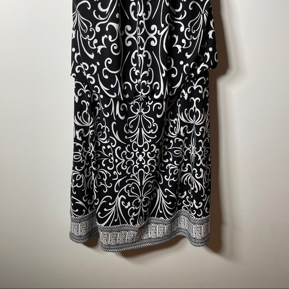 SOLD WHBM Black White Geometric Print Halter Dress - Picture 3 of 11